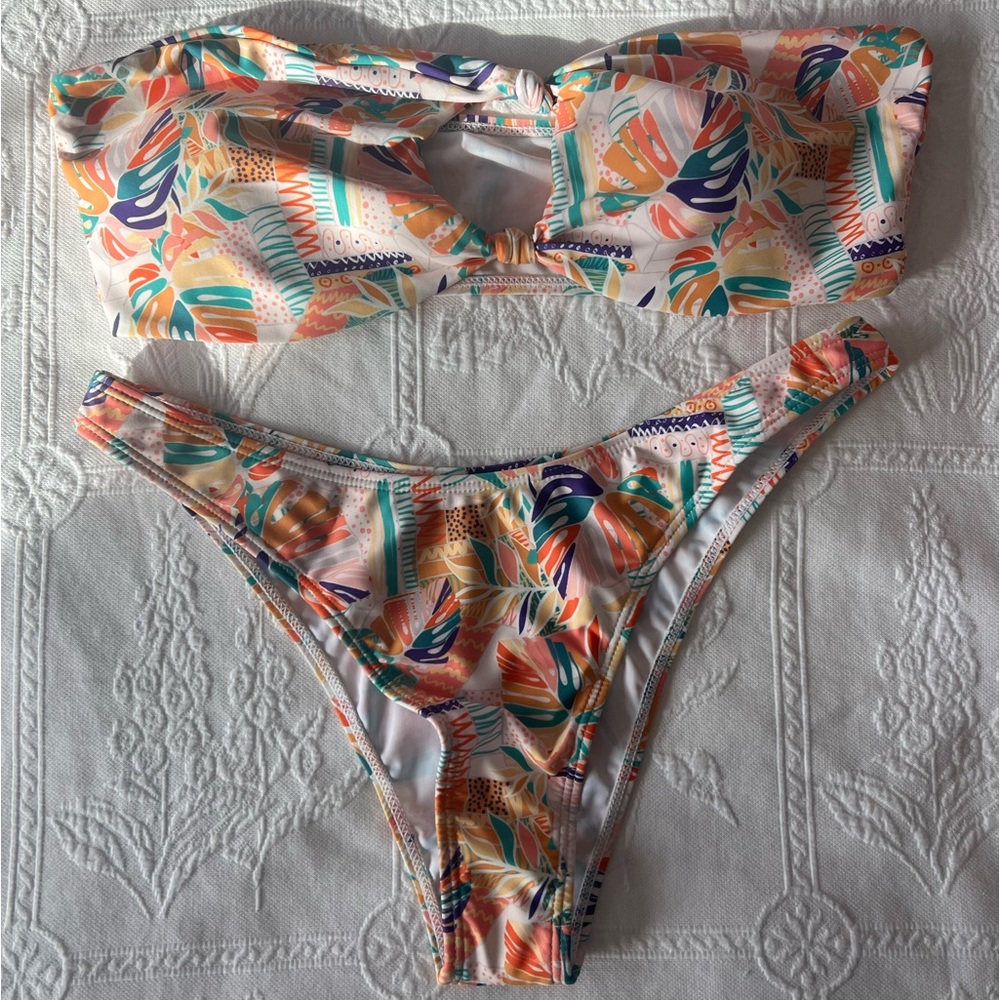 size large, floral bikini set